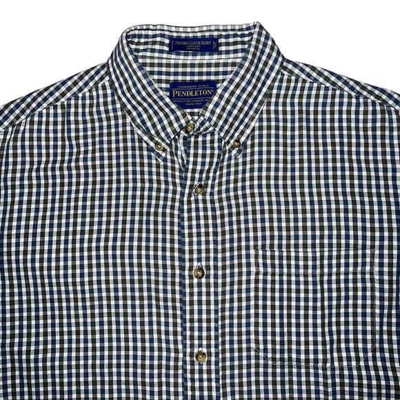 Pendleton Oxford Cloth Shirt Men’s Checkered Button Down Dress Shirt Size Large - Picture 3 of 16